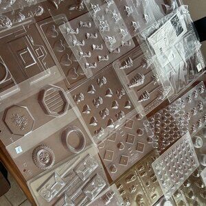 Vintage Chocolate Plastic Molds over 45 Candy, Lollipop, Candy Box molds